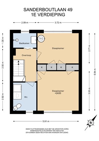 Floorplan - Sanderboutlaan 49, 6171 BB Stein